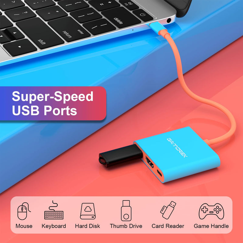 Switch 2 TV Dock fo Switch 2/Switch/Switch OLED, Portable TV Docking 3-in-1 USB C Hub with 4K@60Hz HDR, USB-A Port,100W Fast Charging