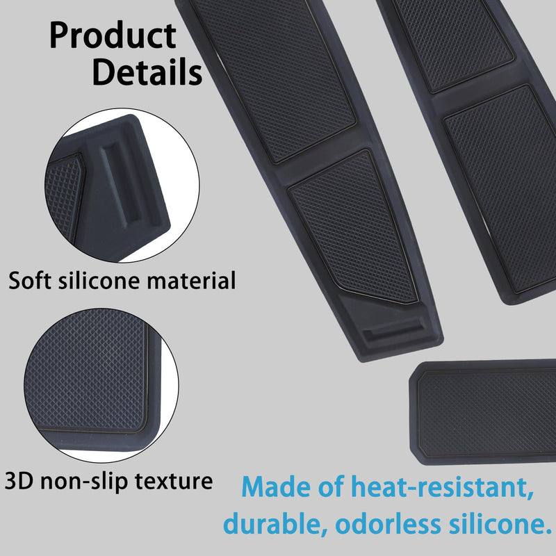 Dash Cover Tray for Ford Bronco Accessories 2021-2023 2024 2025, Dashboard Compartments Mat, Anti-Slip Silicone Insert, Anti Dust Interior Dash Pad Liner for Bronco 2/4-Door (3pcs, Black Trim) 3 Pcs