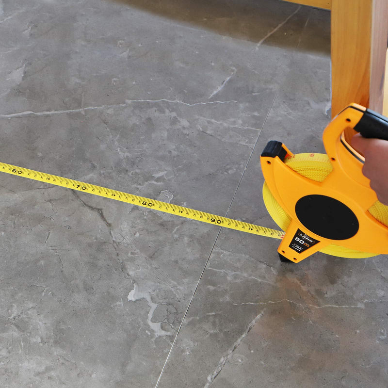 LAND 165FT/50M Heavy Duty Fiberglass Tape Measure - 1/2-Inch Wide, Dual Inch/Metric Scale, Durable Open Reel Measuring Tape for Surveying, Engineering, Runway Construction 50 m