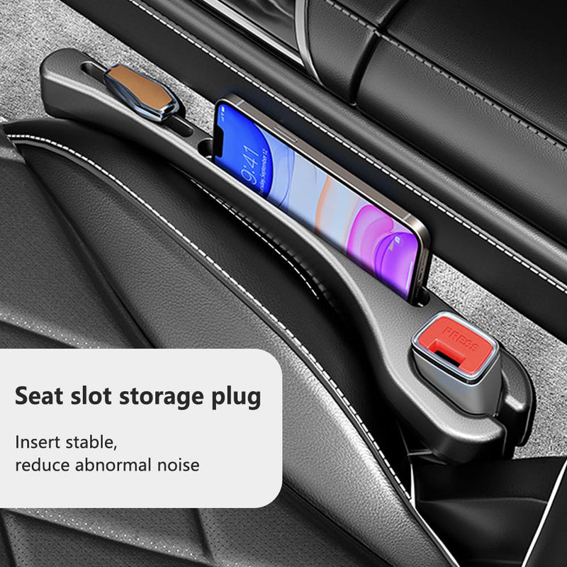 2PCS Car Seat Gap Filler Organizer,Upgrade Car Side Seat Gap Filler with Phone Holder,Multifunctional Car Seat Filler Gap Space Prevents Things Dropping for Cars,SUVs (Black) Black
