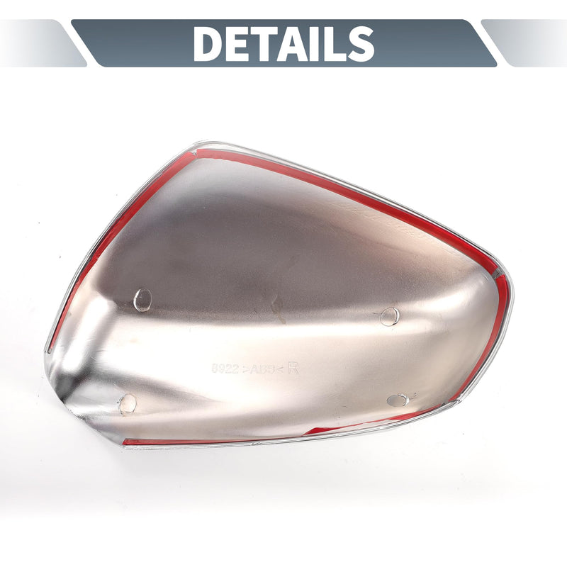 X AUTOHAUX Pair Car Rear View Driver Passenger Side Mirror Cover Cap Overlay Chrome Plated for Peugeot 301 2013-2018 Mirror Guard Covers Exterior Decoration Trim