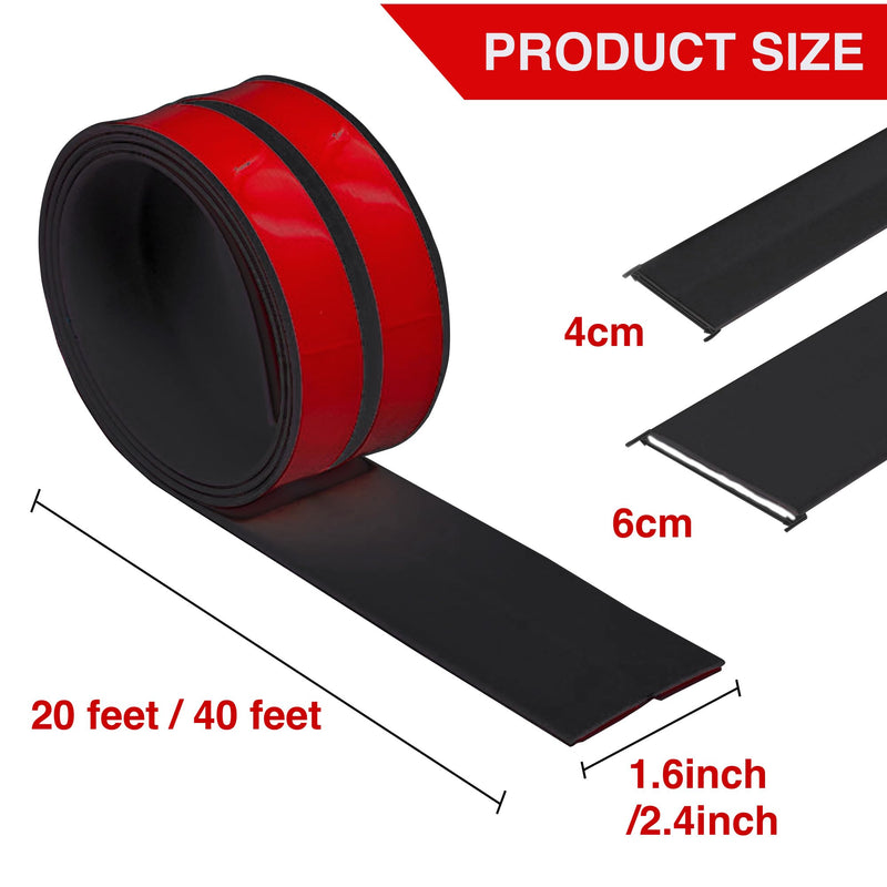 Black Wall Ceiling Molding Trim 2.4 Inch x 20 Feet, Corner Protector Edge Guard Peel and Stick Wall Trim Moulding Corner Molding Trim Caulk Strip, Self Adhesive Trim for Wall Edge, Ceiling, Countertop Black