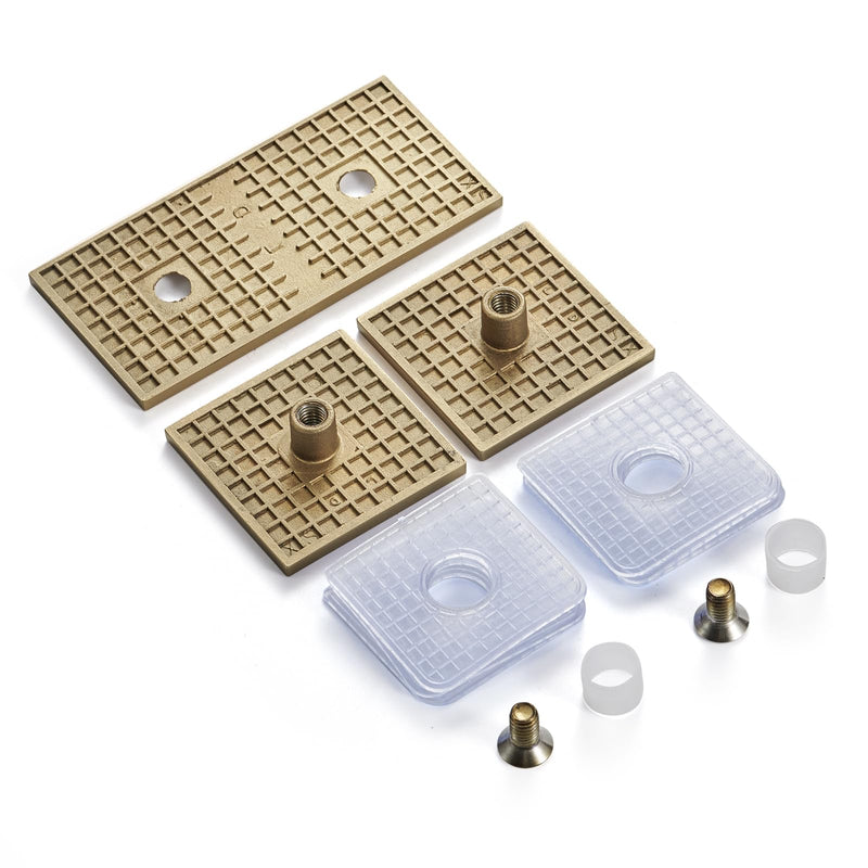 Ranbo 180 Degree Fixed Glass Panel Clamp, Gold, 2 Pack | 304 stainless steel, for 5/16" - 1/2" (8-12 mm) thick frameless glass, straight edge