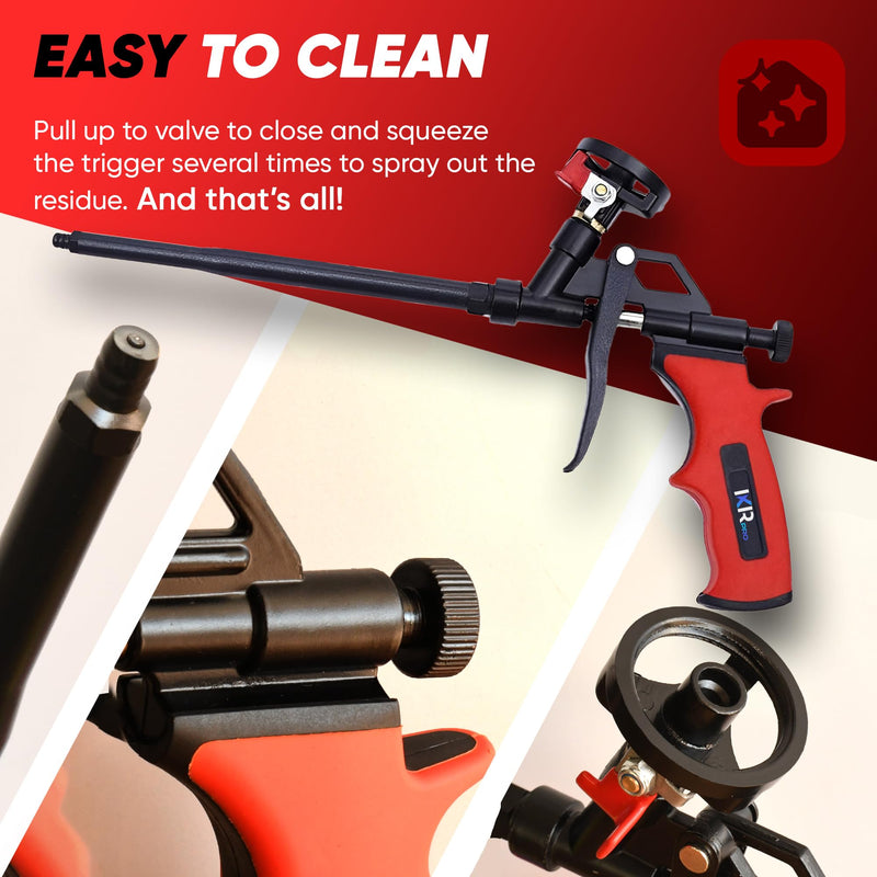 ixirpro Mega Professional Expanding Foam Spray Gun (2 Insulation Guns + 18 Extenders) PU Insulating Applicator Heavy Duty Metal Body Dispensing Foam Gun Suitable for Caulking, Filling, Sealing 2 Pack
