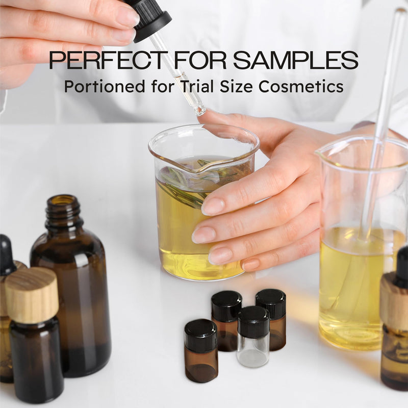 Beauticom 156 Packs 2ML Clear Glass Vial for Essential Oils, Aromatherapy, Fragrance, Serums, Spritzes, with Orifice Reducer