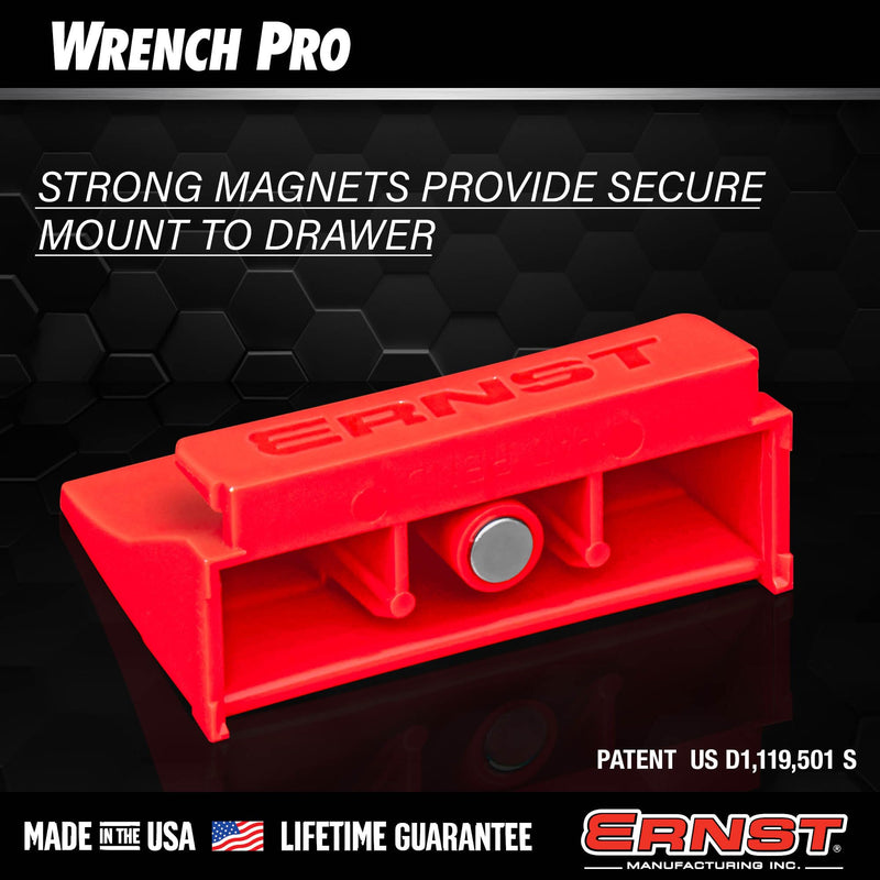 Ernst Manufacturing Wrench Pro - Modular Wrench Organizer for 40 Tools with Magnetic Base (Green) Patented - Made in the USA Green