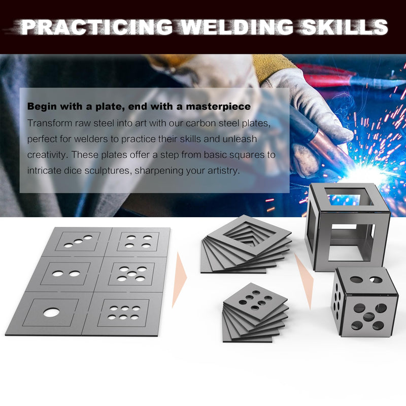 12-Piece Welding Practice Coupons Steel, 17 Gauge Thickness, Comprehensive Welding Training Kit, Enhancement Welding Skill Steel