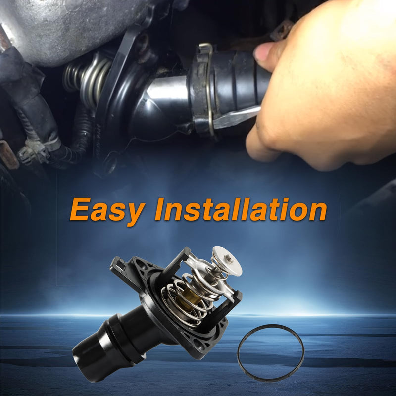 FUSCH Engine Coolant Thermostat Assembly Compatible with Honda Accord 2.4L 2003-2007 Element 2.4L 2003-2011 Replace#:19301-RAA-A02 19301RAAA02