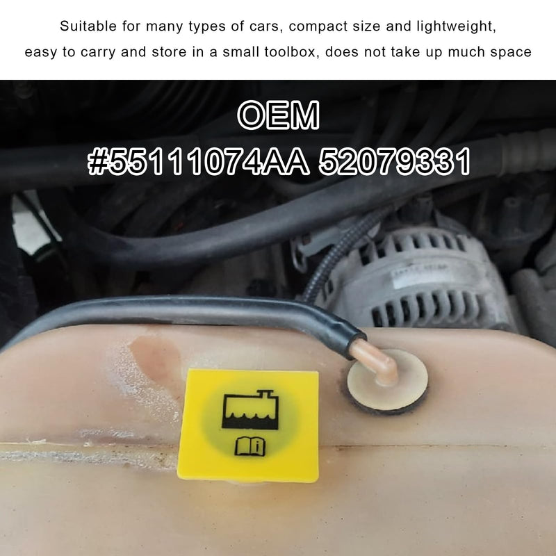 2PCS Engine Coolant Reservoir Cap, Radiator Overflow Tank Cap Replacement 55111074AA 52079331, Coolant Recovery Water Tank Cap Compatible with Grand Voyager Wrangler Compass 2PCS