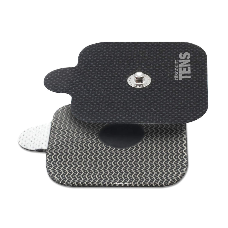 Discount TENS Brand – Easy Snap Replacement Electrodes Compatible with Compex. 8 Premium 2"x2" Replacement Pads for Compex TENS/EMS Units Edge, Sport, Elite – Durable, Reusable & Self-Adhesive 2x2 Inch (Pack of 8)