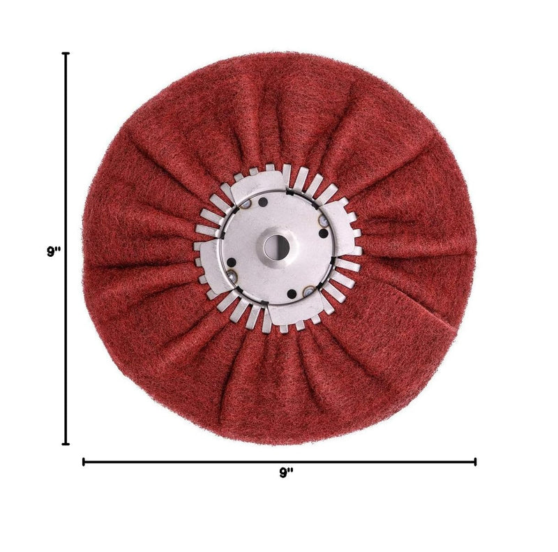 Satin Airway for Metal Finishing On High Speed Right Angle Grinder up to 3000 RPM Very Fine Maroon Finishes Like 320-400 Grit by (9" X 3" X 5/8")