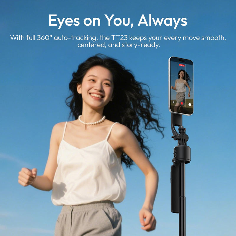 ULANZI TT23M 63" Magnetic Face Tracking Tripod for iPhone, 360° Smart Auto Face Tripod with Remote, Selfie Stick for MagSafe that Follows Your Movement for iPhone 17/16/15/14/13/Android/Camera/GoPro