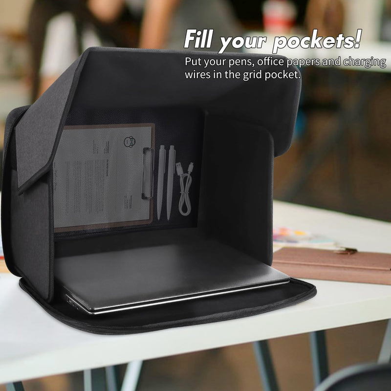 Laptop Sun Shade,Laptop Sun Glare Shield Privacy Screen Hood Laptop Sunshade Bag for Working Outside Outdoor Foldable Laptop Shield Cover Outside (Patent Pending) 12-14in
