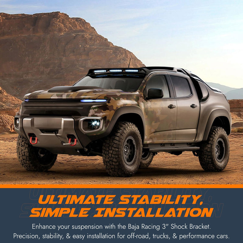 3” Shock Bracket – 6mm HRP&O Steel, 1/2" Bolt Hole, Fits 1.75"–3" Tube – Universal Shock Mount for Custom Off-Road & Performance Suspension Systems – 2 Pack.