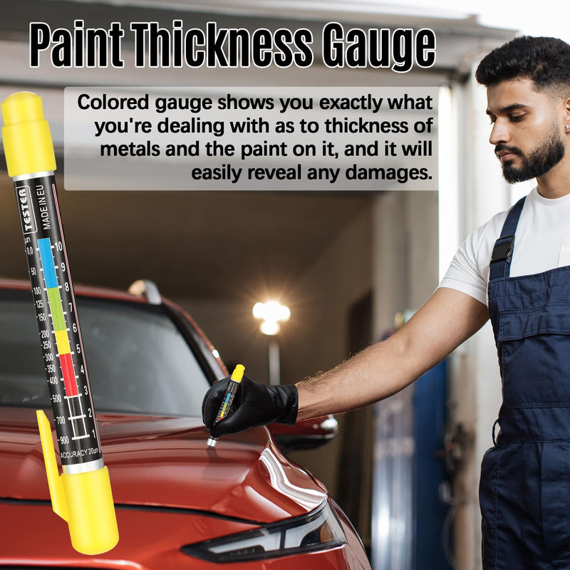 Relaxweex 2 Pcs Paint Thickness Gauge Paint Coating Tester Car Body Damage Detector Crash-Test Check Car Precision Inspection Waterproof Check Test Tool for Inspection(Size:6.9x0.66 inch/17.8x1.7cm)