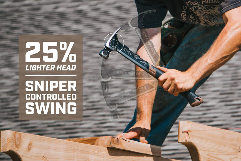 Spec Ops Tools Hammer Set for Carpentry & Demolition, Includes 20 oz Nailing Hammer, 22 oz Framing Hammer, Soft Mallet Cap 20 Oz Nailing Hammer, 22 Oz Framing Hammer Combo