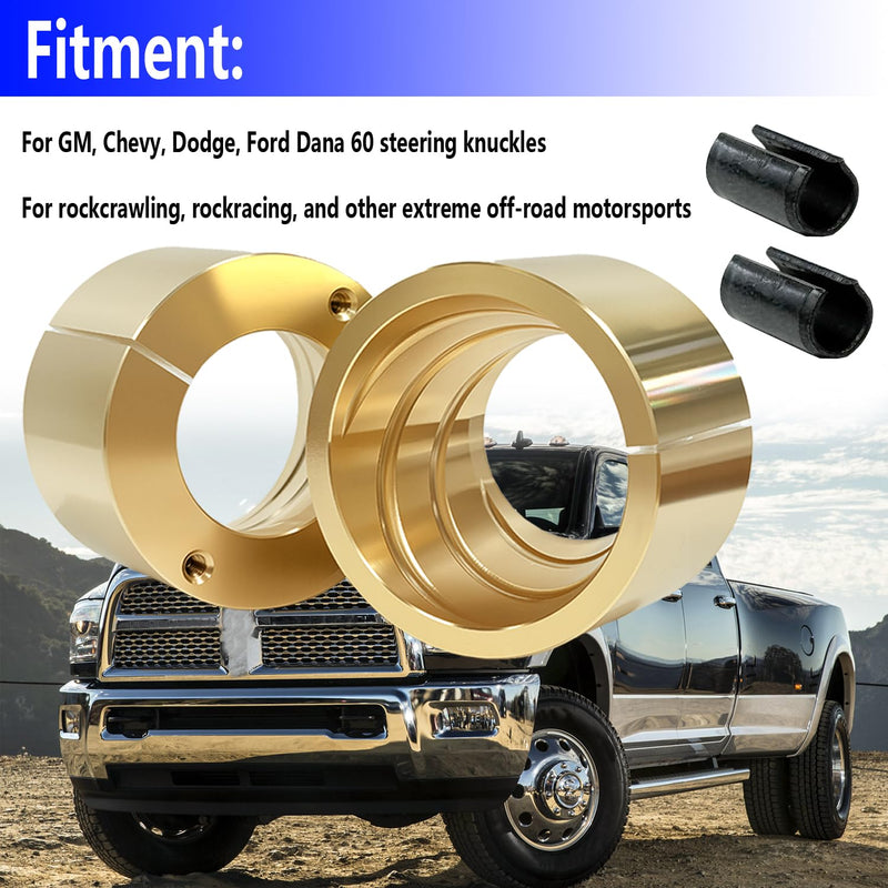 For Dana 60 Bronze Upper Kingpin Bushing Rebuild Kit Compatible with GM Chevy Dodge Ford Dana 60 with Hardware