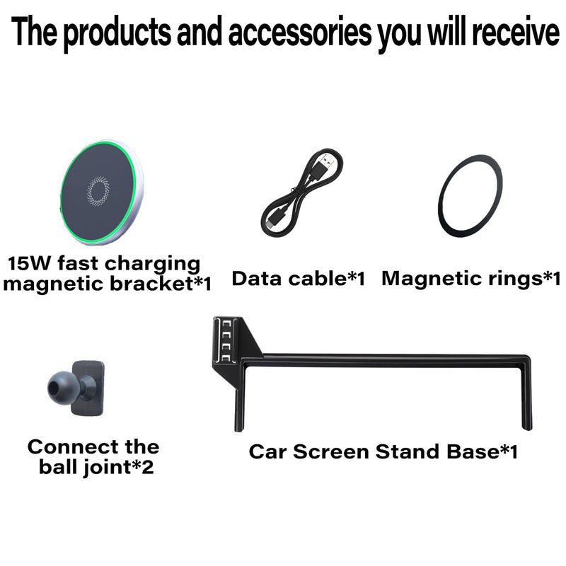 Car Phone Holder for 2023-2025 Land Rover Range Rover/Sport Accessories | 13.1-in Screen Clip-On MagSafe 15W Fast Wireless Charger Cell Phone Mount, 3D Fit Navigation 360° Rotatable Cradle Magsafe+ Wireless Charger