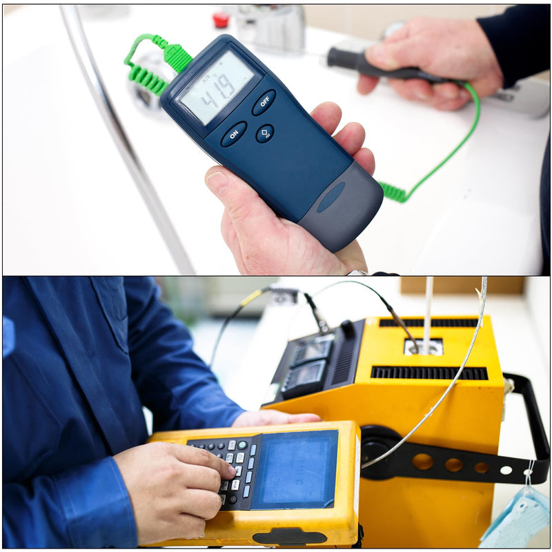 MECCANIXITY K Type Thermocouple with Plug, Meter Temperature Sensor Probe -50 to 1100°C(-58 to 2012°F) Stainless Steel, 4x300mm 6.6ft Wire
