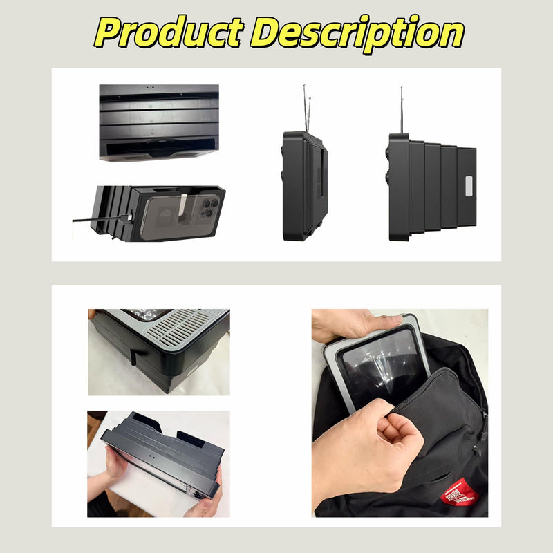 Foldable Phone Screen Magnifier, 12" Screen Magnifier for Cell Phone, 3D HD Phone Screen Magnifier for Movies, Videos and Games, Screen Magnifier Fit for All Smartphones