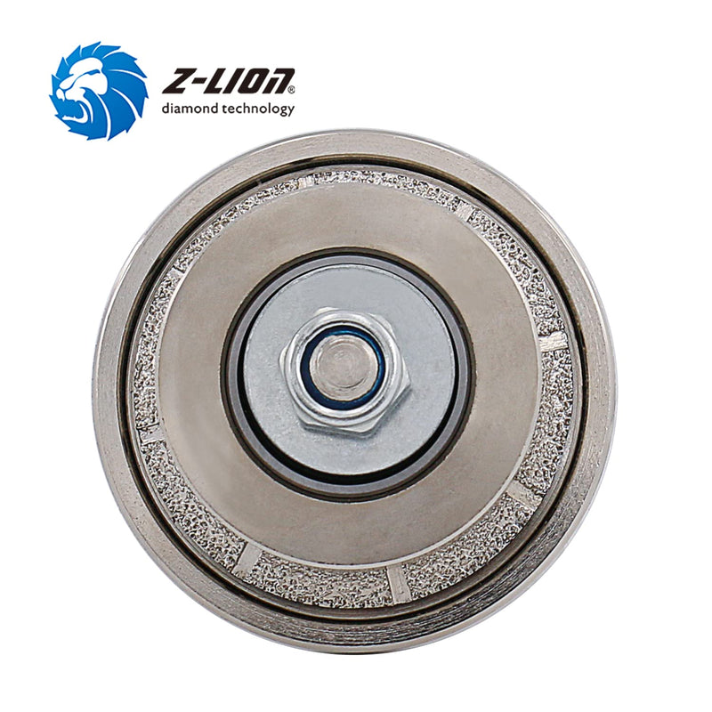 Z-LION B5 3/16" Diamond Hand Profile Wheel Router Bit Half Profiler Wheel for Granite Concrete Marble Edge with 5/8"-11 Thread