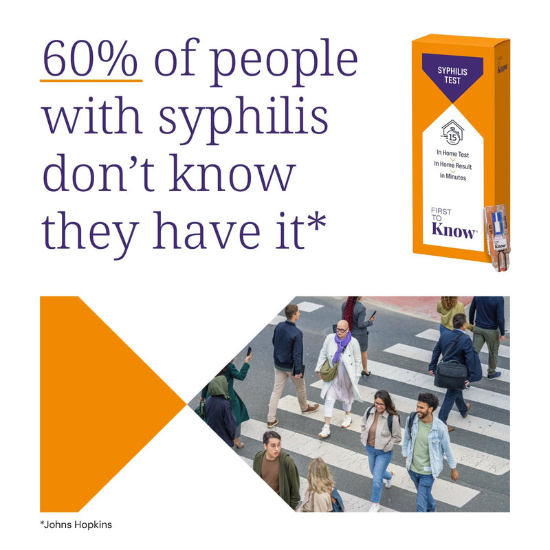 First To Know® Syphilis Test, in Home Fingerstick Blood Test with in Home Result in 15 Minutes, Discrete, Lab Accurate Testing (1 Test)