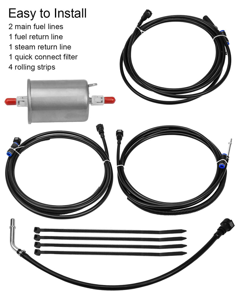 Nylon Fuel Lines Kit Fit for Chevy Silverado GMC Sierra 1500 2500 3500 4.8L 5.3L 6.0L 8.1L 1999-2003 Pickup Truck, Automotive Fuel Line Repair Kit Replace FL-FG0053 FG0053 NFR0003