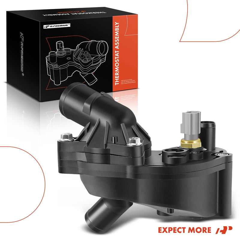 A-Premium - Coolant Thermostat and Housing Assembly with Sensor- Compatible with Ford, Mercury - 4.0L V6 - Explorer, Sport Trac, Mountaineer - 2002-2010 - Replaces 2L2Z8592AA, 2L2Z8592BA