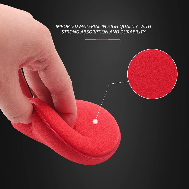 SPTA 10Pcs Foam Wax Applicator Pads, 4inch Hand Wax Pad(Red), Soft Car Detailing Sponges,Supreme Shine Pad, for Car Cleaning, for Car Detail Cleaning, Waxing pad
