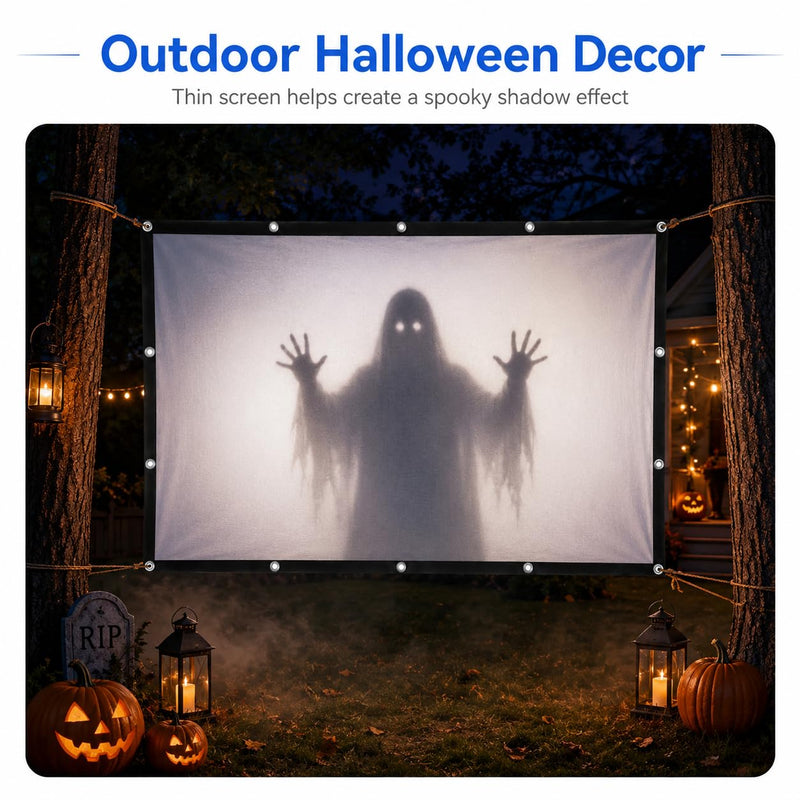 Portable Projector Screen 100 Inch 16:9: Foldable Anti Wrinkle, Lightweight Double Sided Movie Screen for Indoor Outdoor Movies, Home Theater, Backyard, Camping, Families & Movie Lovers