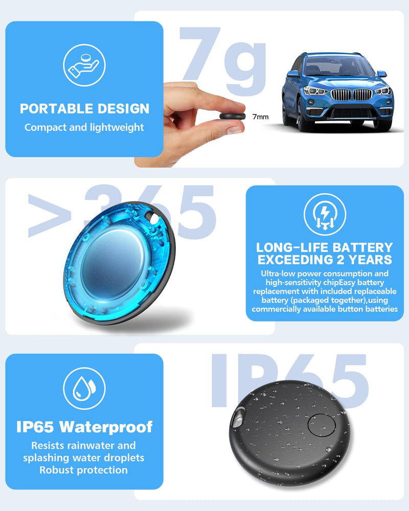 GPS Tracker for Vehicles,2 Year Battery Life,GPS Tracker,2pcs Hidden Magnetic case,Trackers for Tracking Vehicle,2pcs GPS Tracker,Ultra-Slim,No Monthly Fee for Android and iPhone