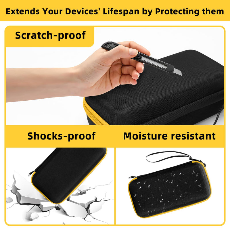 Carrying Case for Fluke 15B+/17B+/Fluke 101/117/115/116/114/113/177/179/233/106/107 Multimeter Testers and Accessories, Multimeter Storage Bag Organizer Box -Black (Case Only) Black