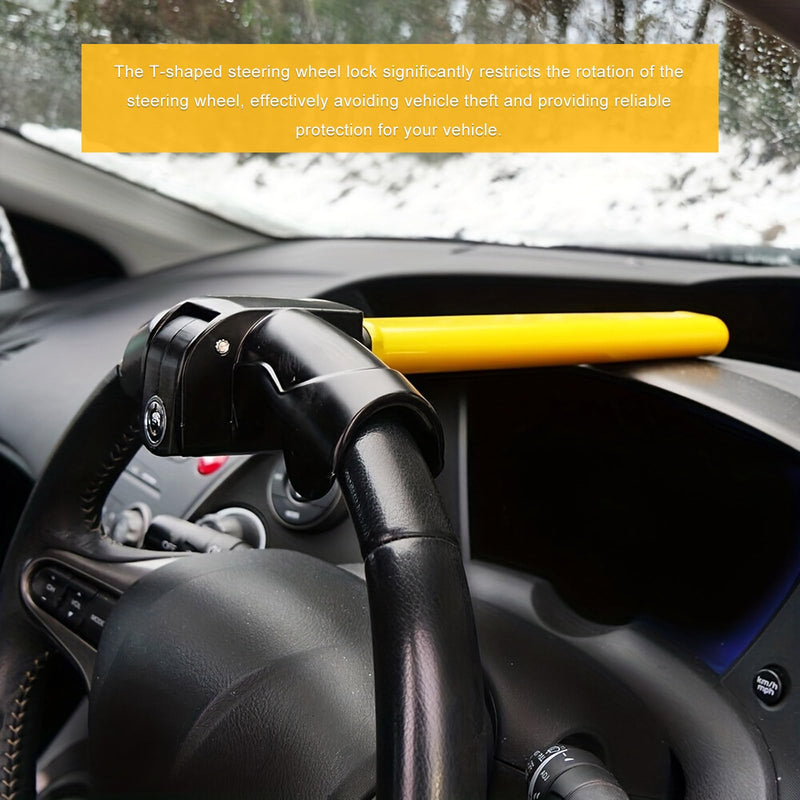 Car Steering Wheel Lock, Heavy Duty Auto Steering Wheel Security Locking Device with 2 Keys, Universal Anti Theft Rotary Wheels Lock for SUVs Trucks Cars, Car Accessories
