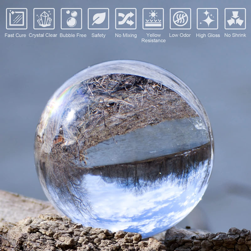 Bundle Set of UV Resin Kit with UV Flashlight and Upgraded 500g Crystal Clear UV Resin