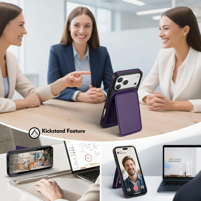 Antsturdy for iPhone 17 Pro Max Wallet Case with Card Holder,Purple | Magnetic Clasp,RFID Blocking,PU Leather,Flip Folio Shockproof Phone Cover,with Credit Card Slots & Kickstand for Men & Women Purple iPhone 17 Pro Max - 6.9"