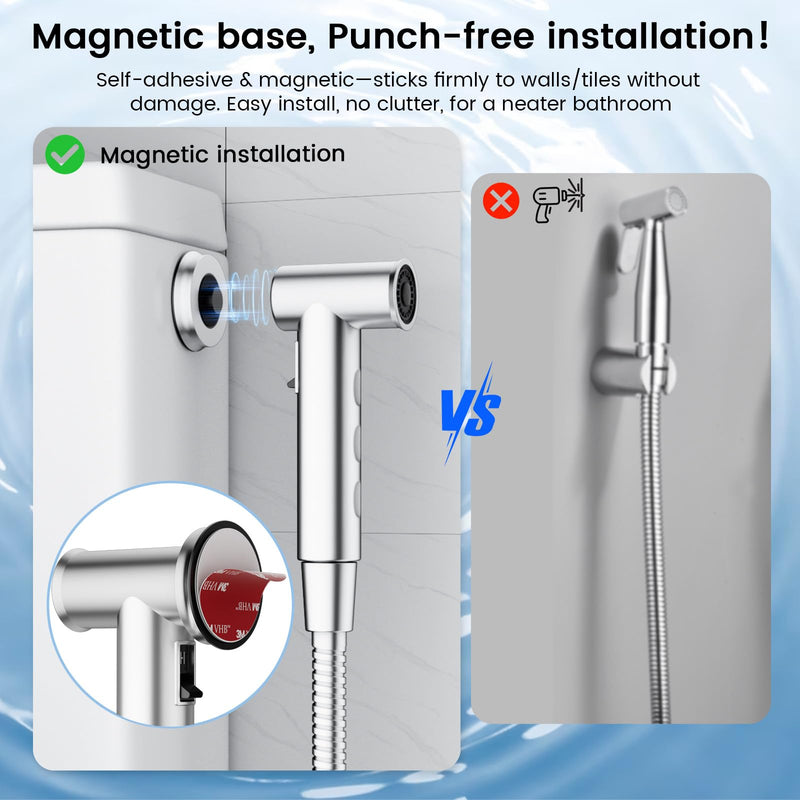 FEELSO Handheld Bidet Sprayer for Toilet, Adjustable Water Pressure Jet Spray Toilet with Bidet Hose for Diaper Sprayer Kit, Feminine Baby Wash, Pet Shower & Muslim Shower