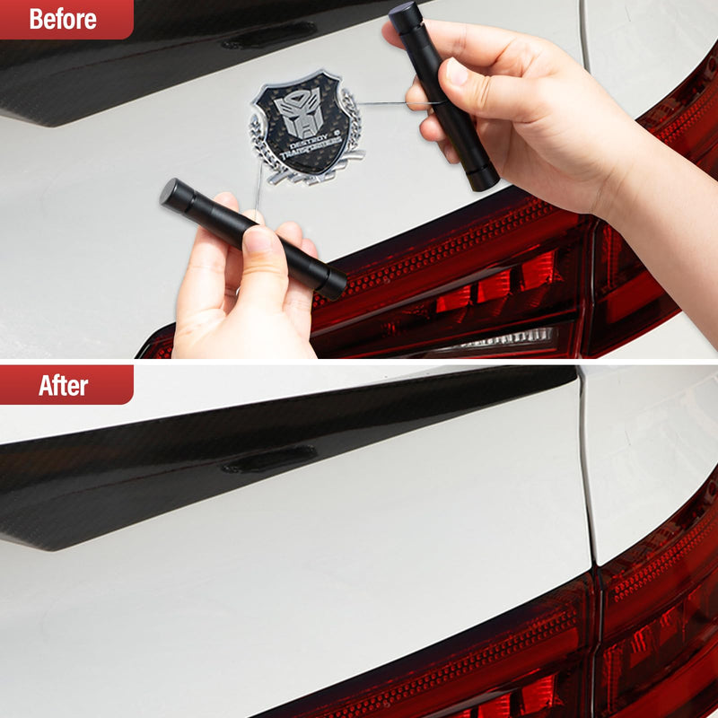 Gomake Emblem Removal Tool Vinyl Wraps Car Surface Logo PlateLine Remover Tool for Car Wrapping Film Installation with 3PCS Replacement PE Cables-Red Black