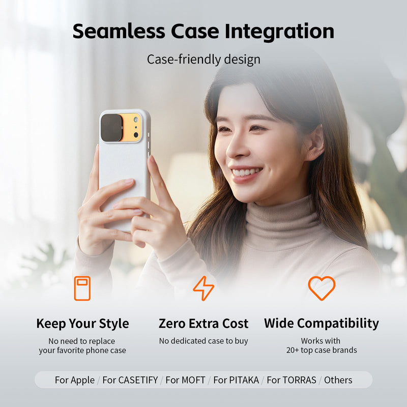 SmallRig Square ND & Black Mist Filter Kit for iPhone 17 Pro Max, Magnetic Lens Filters with Base Mount, Black Mist Diffusion 1/4 Filter/ND2/ND4/ ND8/ND16/ND32, 6 Pack, Orange- 6075