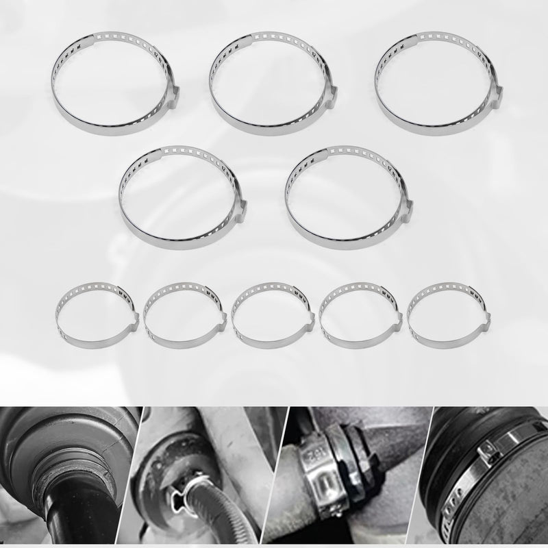 CV Axle Boot Clamp Pliers, CV Boot Clamp Tool with 10PCS Stainless Steel CV Joint Boot Band Clamps for Most Cars 11PCS