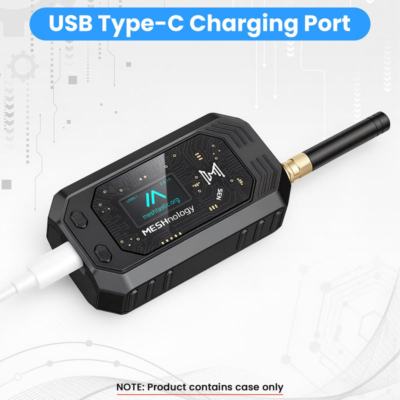 N35 Plus Case for LoRa ESP32 V3 V4 W12 Board Device Set - Capable of Holding Dev Board Antenna 3000mAh Battery GPS Module All-in OLED Screen Protection Shell with Type C Interface (Black) Black 1 x Case