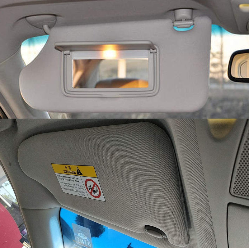 NHILES Left Driver Side Sun Visor Compatible with Nissan Altima 2013 2014 2015 2016 2017 2018 with Light, Without Sunroof 96401-3TA2A Color Gray Left Gray