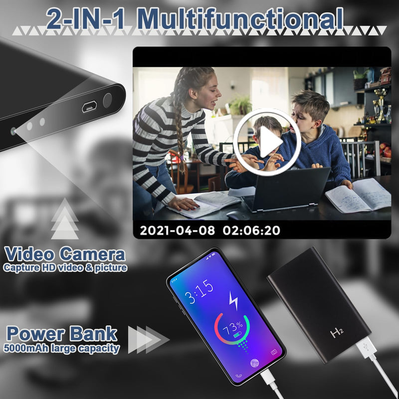 WOTCHA Power Bank Camera 1080P HD Hidden Cam with Night Vision No WiFi Mini Surveillance Portable Camera for Outdoor Home Travel No Audio