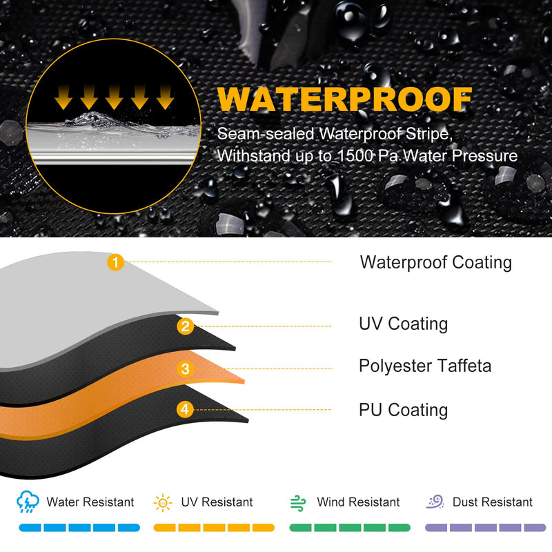 NEVERLAND Waterproof ATV Cover, Outdoor Heavy Duty Quad Cover Tear-Resistant 4 Wheeler Covers All Weather UV Protection for Polaris Sportsman Yamaha Honda Quad Bike (Silver & Black, XL) Silver & Black XL-82.7''L x 47.2''W x 45.2''H