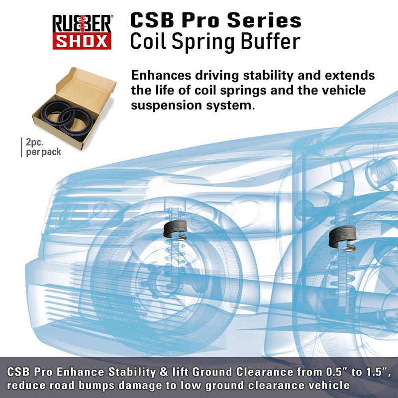 U.S. RubberShox DuraTPE Series Front-Rear Car Coil Spring Buffer Cushion/Automotive Suspension Shock Absorber Retainer Performance Booster Kit Universal Type A-F Vehicle Auto Parts (CSB Pro, D) CSB Pro
