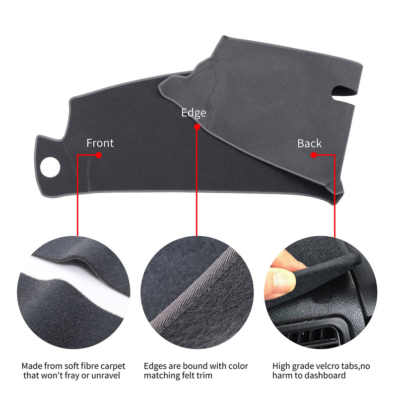Dash Cover Custom Fit for 1997-2000 Chevy Chevrolet/GMC C1500 C2500 C3500 K1500 K2500 K3500, 1997-1999 GMC Yukon/Chevy Tahoe, 1999-2000 Cadillac Escalade,Dashboard Cover Mat Pad (Gray) Gray