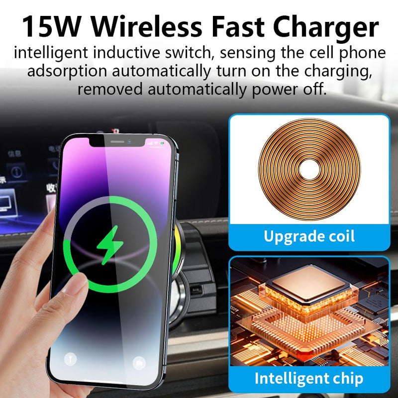 Car Magnetic Phone Mount for Lexus ES 2013 2014 2015 2016 2017 2018 ES350 ES300h Auto Interior Accessories Best Cellphone Holder Fast 15W Wireless Charger Cell Phones Charging Screen Stand