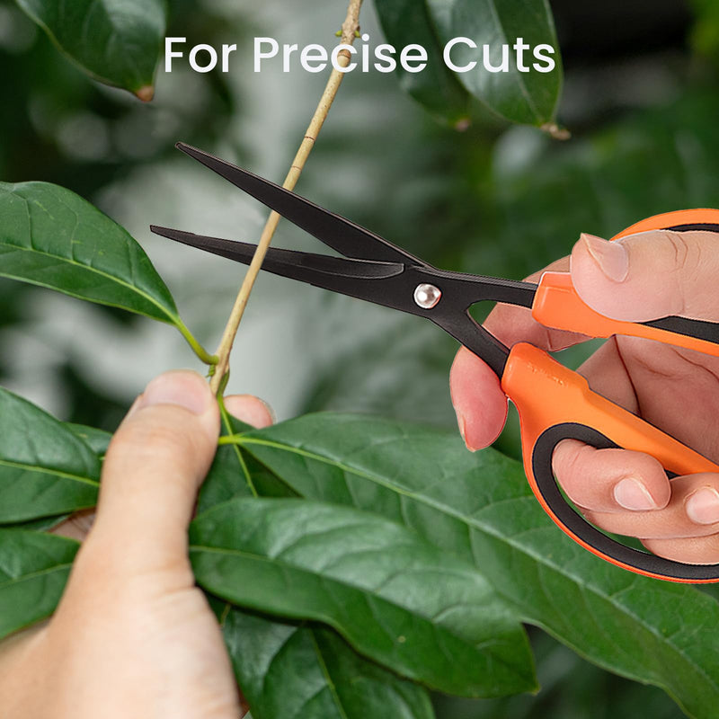 GROWNEER 6 Packs Trimming Scissors Teflon Coated Non Stick Blades Pruning Shears Gardening Hand Pruning Snips with Straight Stainless Steel Precision Blade 6.0