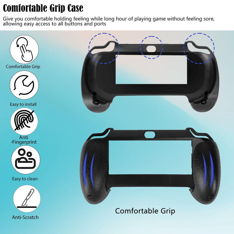 JDGPOKOO 5 in 1 Accessories Kit for PS Vita 1000, Carrying Case for PSV 1000, Hand Grip, 2 Set Screen Protectors and Charging Cable Compatible with PlayStation Vita 1000/PCH-1000 ONLY