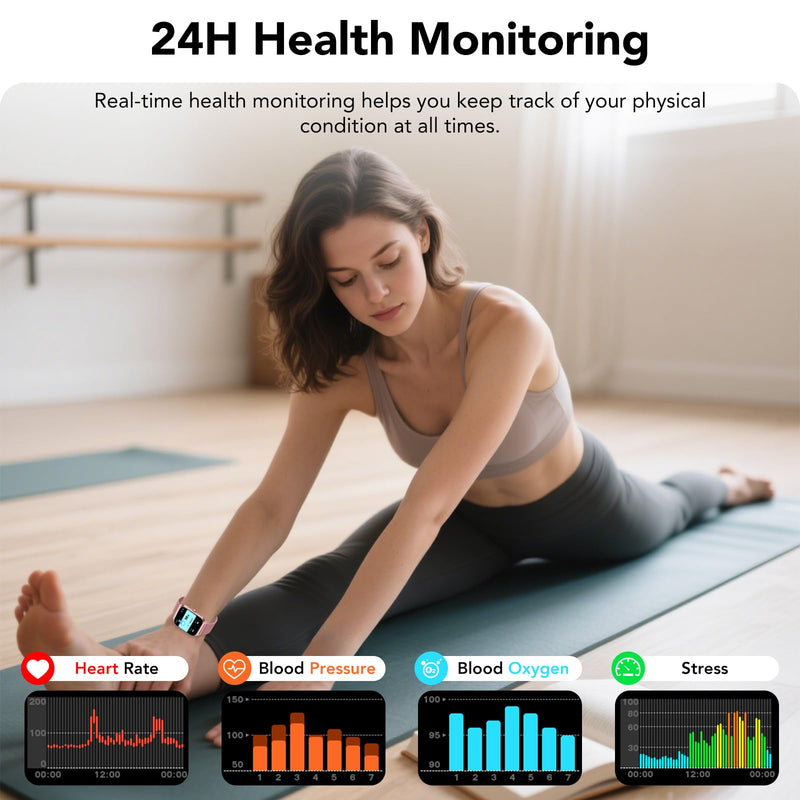 CASCHO Smart Watch for Women (2 Bands), Bluetooth Call Smartwatch with AI Voice,1.85" HD Fitness Watch,Heart Rate/SpO2/Steps/Sleep Monitor,120+ Sports Modes,IP68 Waterproof Watch for Android iOS-Rose Rose Gold