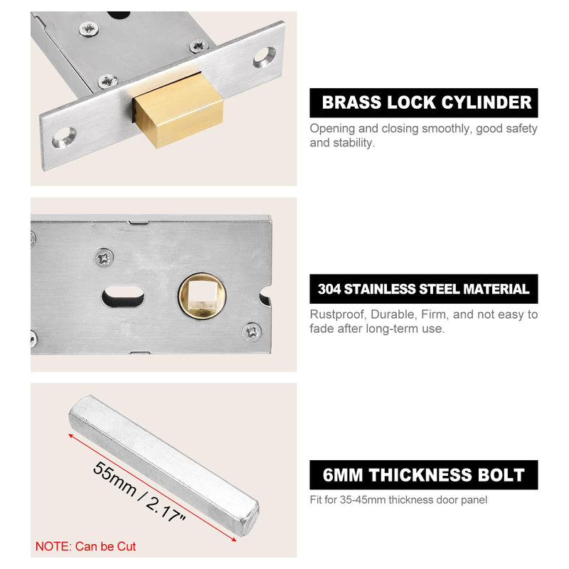PATIKIL Round Recessed Door Lock, Stainless Steel 304 Hidden Recessed Cup Door Handle Furniture Pulls Latch Knob for Privacy Pocket Door Lockers, Brass